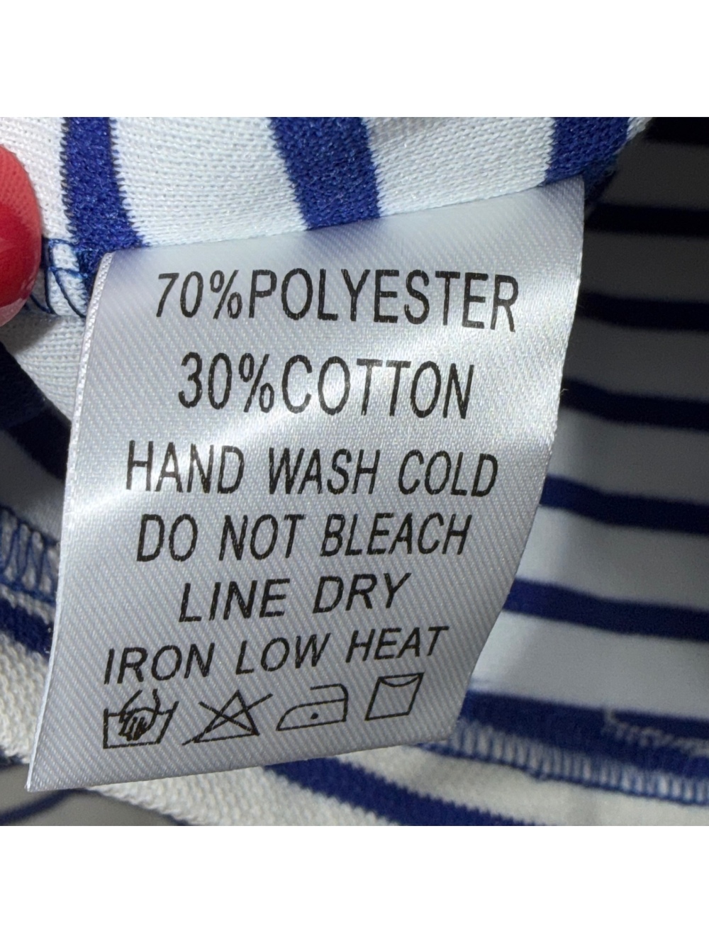 ee:some Los Angeles Striped Cropped Polo Sweater Small Blue Ivory - Picture 9 of 9